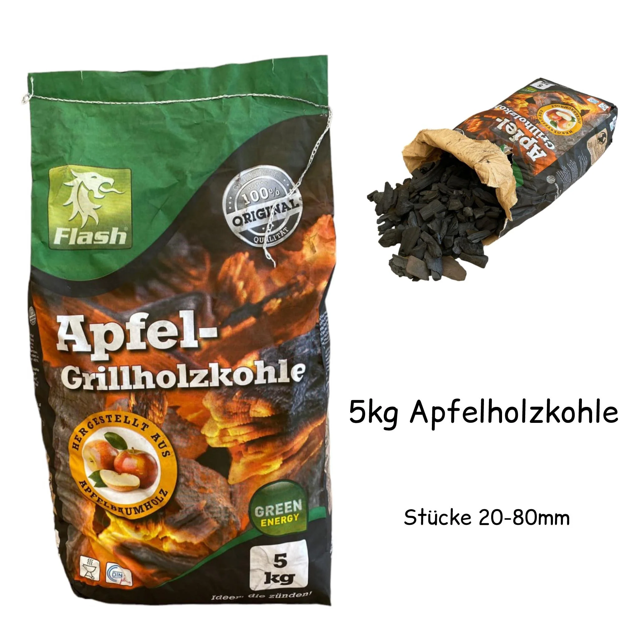 5 kg Apfelholzkohle – Fruchtiges Aroma für perfektes Grillen | Aganjok