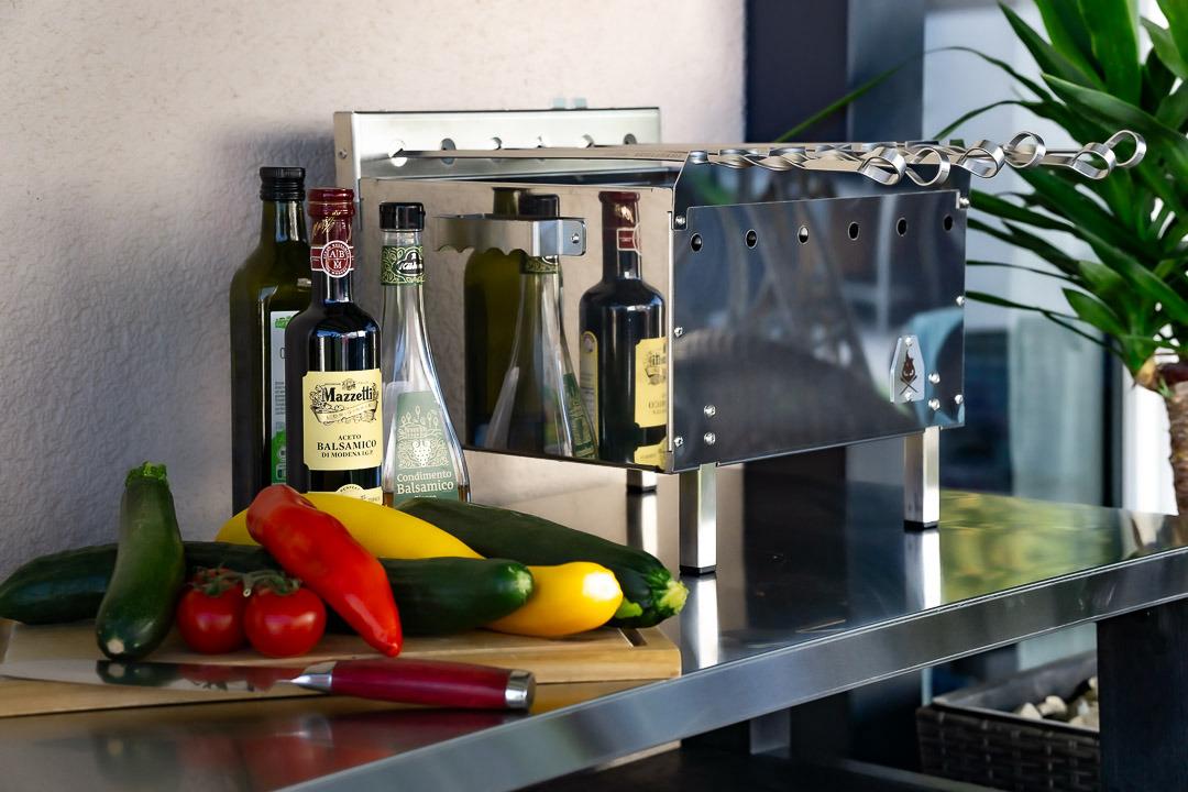 Kubik Schaschlik Mangal Grill aus Edelstahl mit Spießaufsatz | Aganjok - Image 2