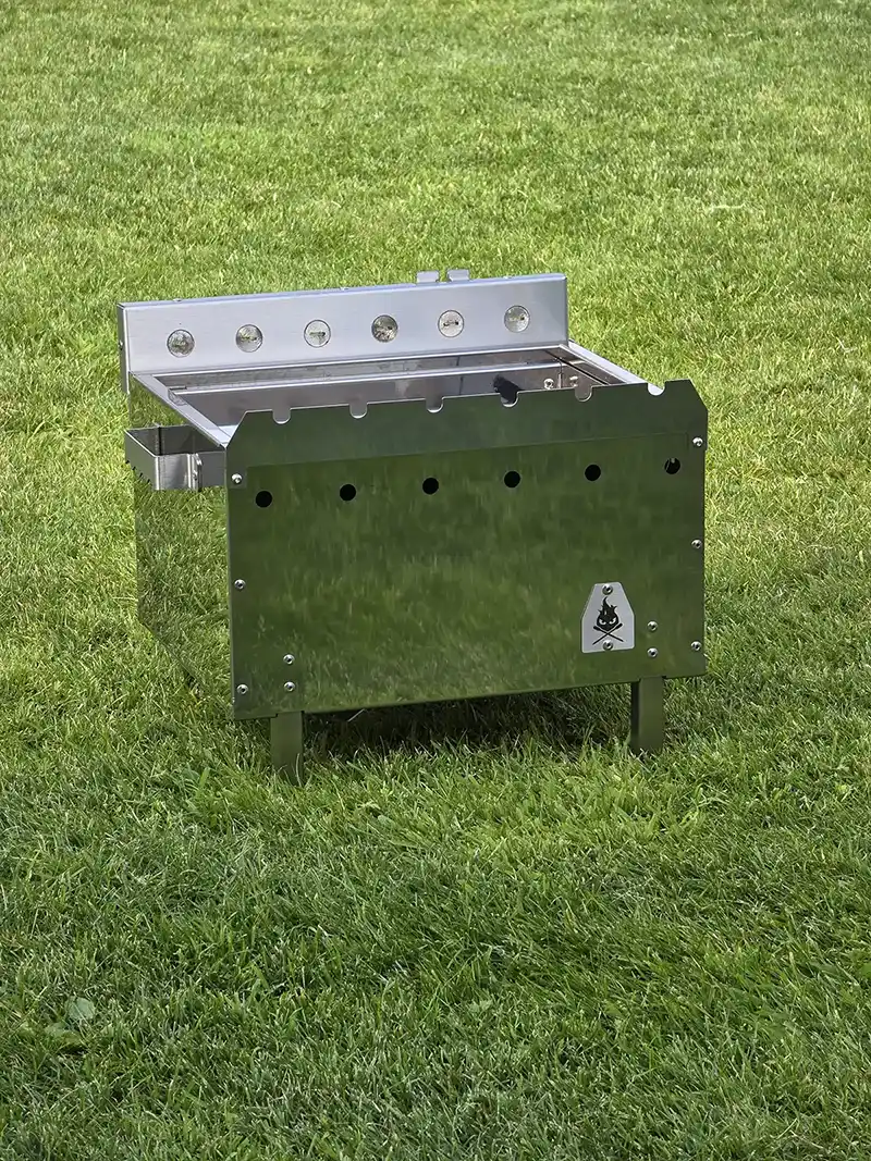 Kubik Schaschlik Mangal Grill aus Edelstahl mit Spießaufsatz | Aganjok - Image 4