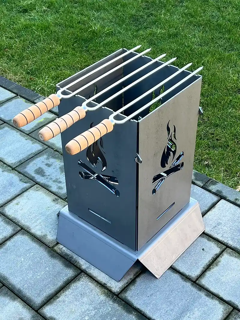 Doppelspieß mit Holzgriff – Stabiler Grillspieß für Schaschlik | Aganjok - Image 4