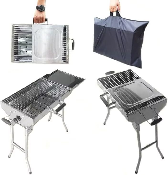 Mangal „Aladin“ Edelstahl-Holzkohlegrill mit Klappbeinen + 20 Spieße + Tragetasche - Image 2