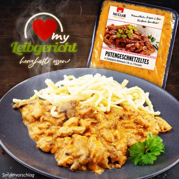 Putengeschnetzeltes in Champignon-Rahmsauce | mySchaschlik