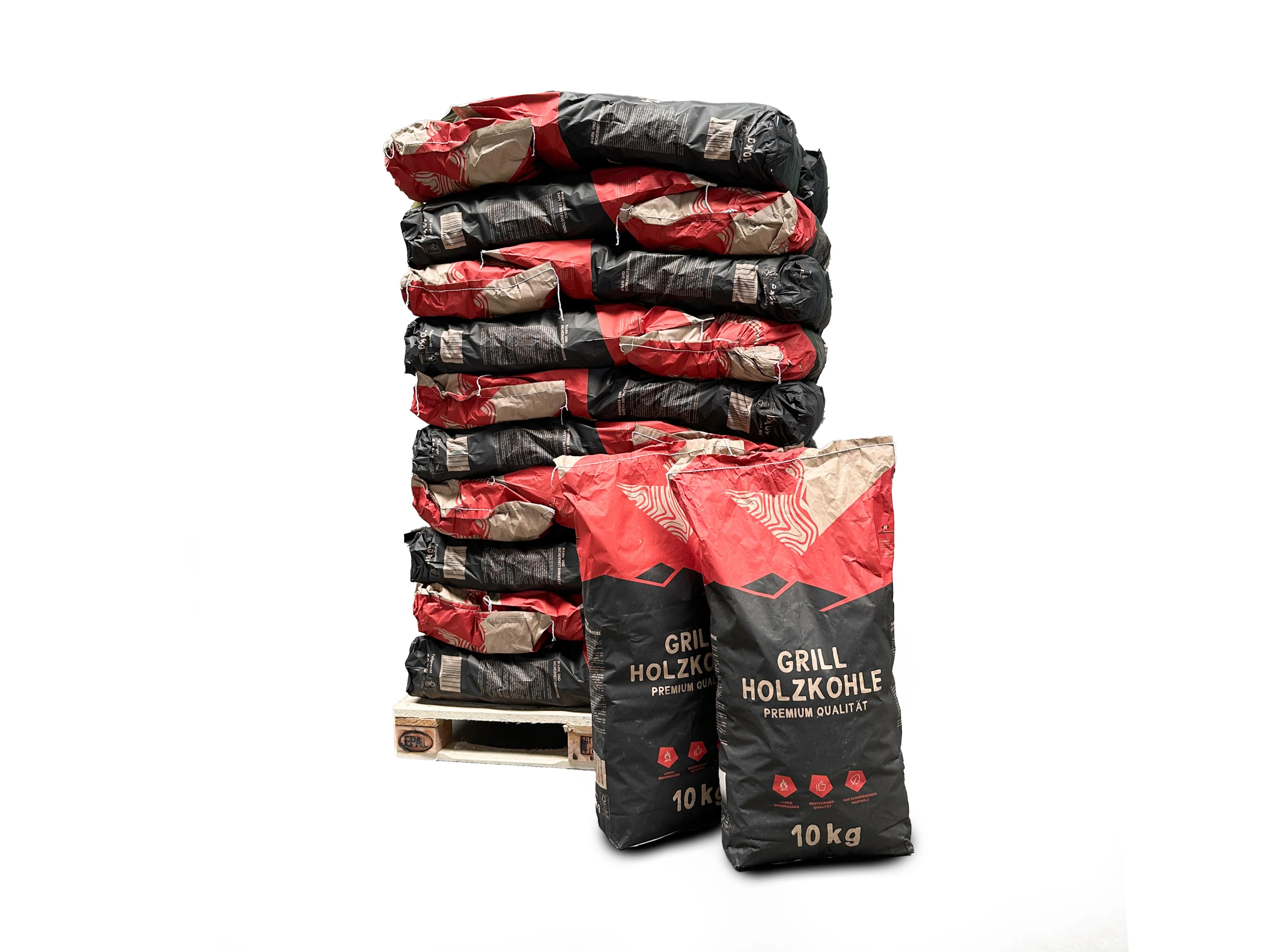 Grill-Holzkohle Restaurantqualität – Palette 36 × 10 kg | RHINOROCK