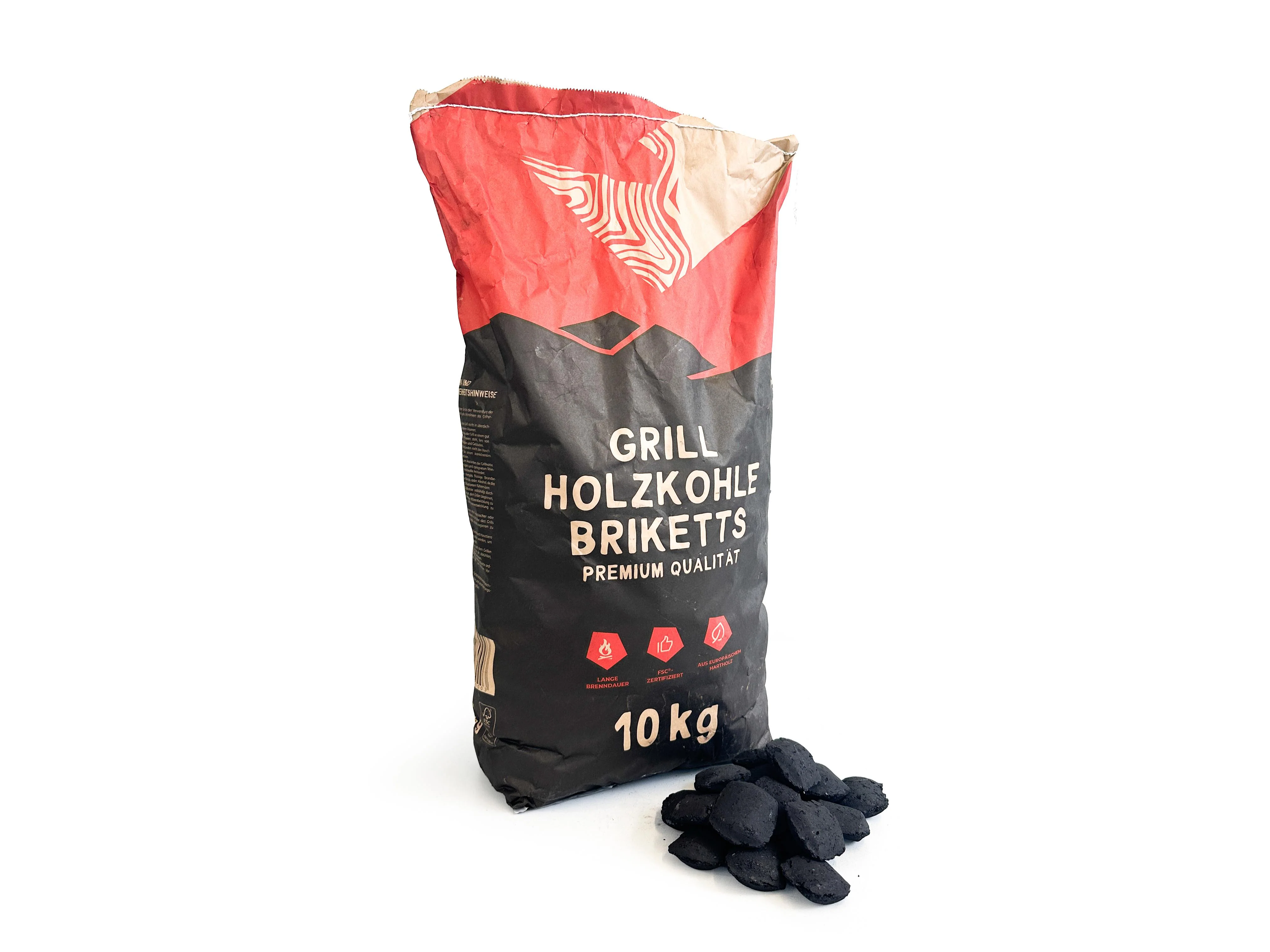 Grillholzkohlebriketts FSC-zertifiziert aus Hartholz – 10 kg | RHINOROCK