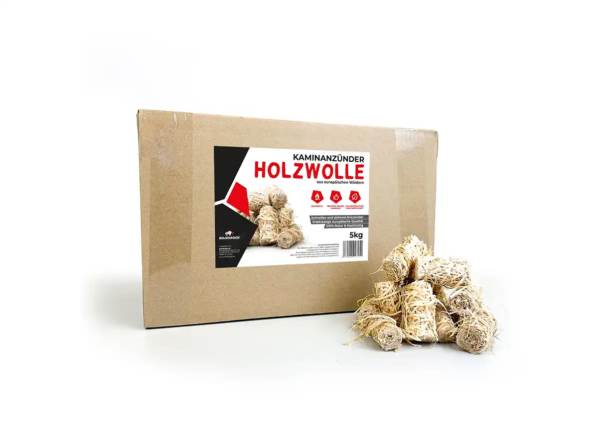 Holzwolle Anzünder FSC – 5 kg Karton | RHINOROCK