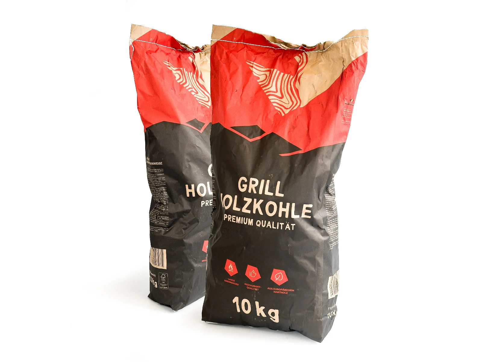 Grill-Holzkohle Buche FSC – 2×10 kg Restaurantqualität | RHINOROCK